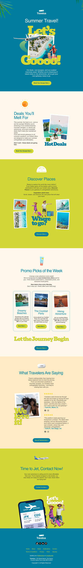 Carousel Email Template — Travel Options