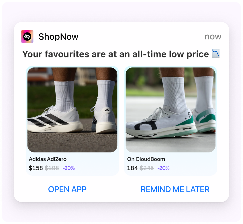 Showcase multiple products in a single push