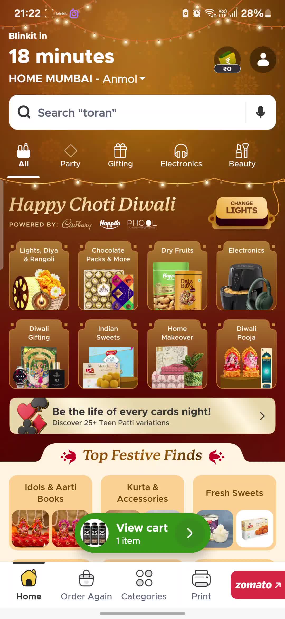 Blinkit Uses Interactive Widgets with Dynamic Backgrounds