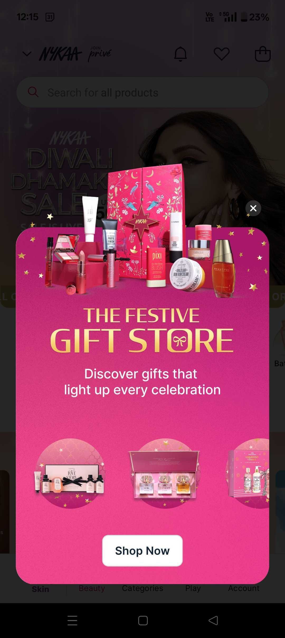 Nykaa Uses Bottom Sheets to Surface Contextual Offers