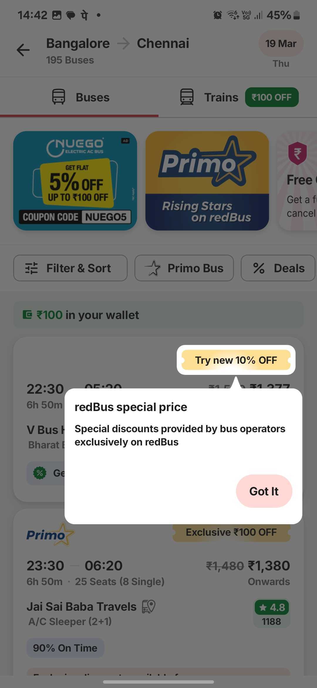 redBus Uses Tooltips to Highlight Exclusive Pricing
