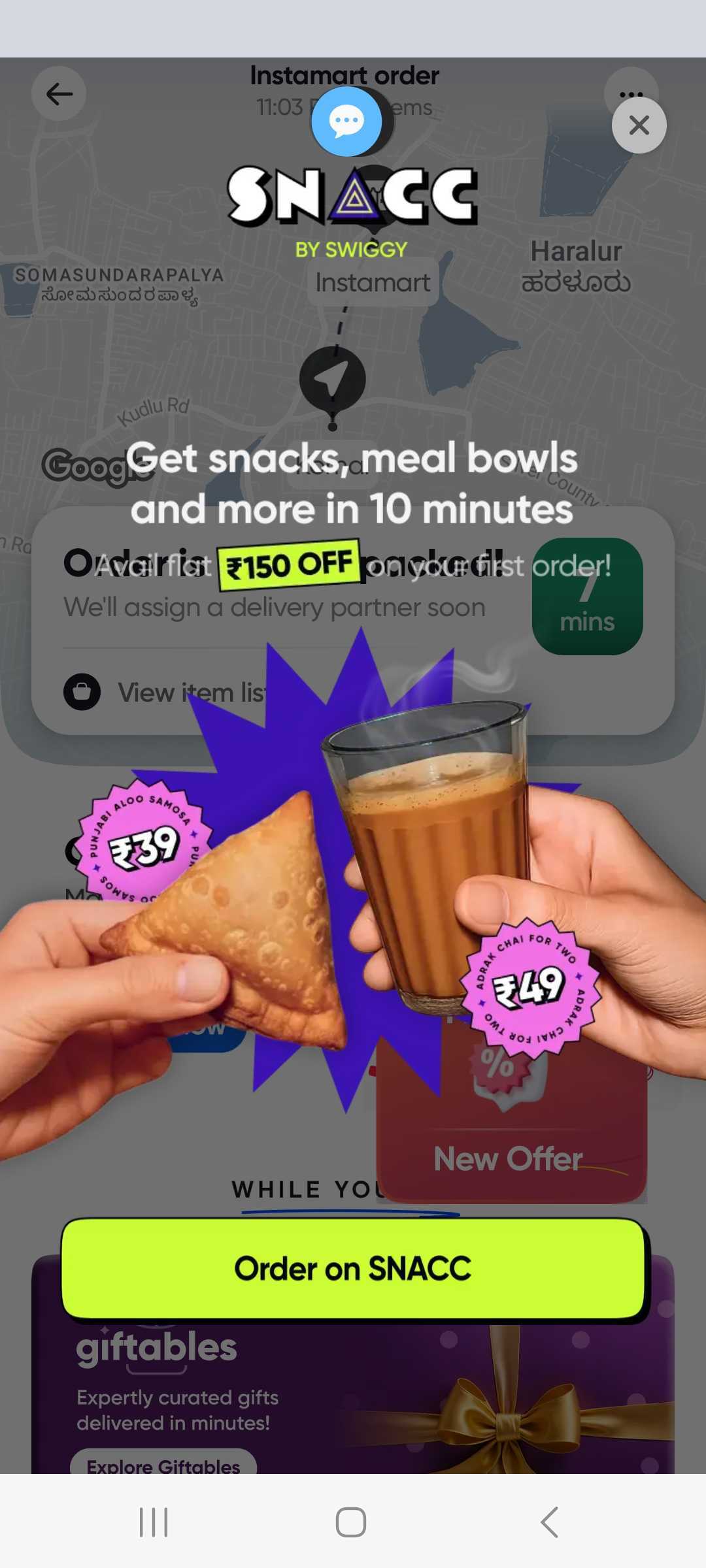 Swiggy Uses Transparent Page Pops for Immersive Promotions