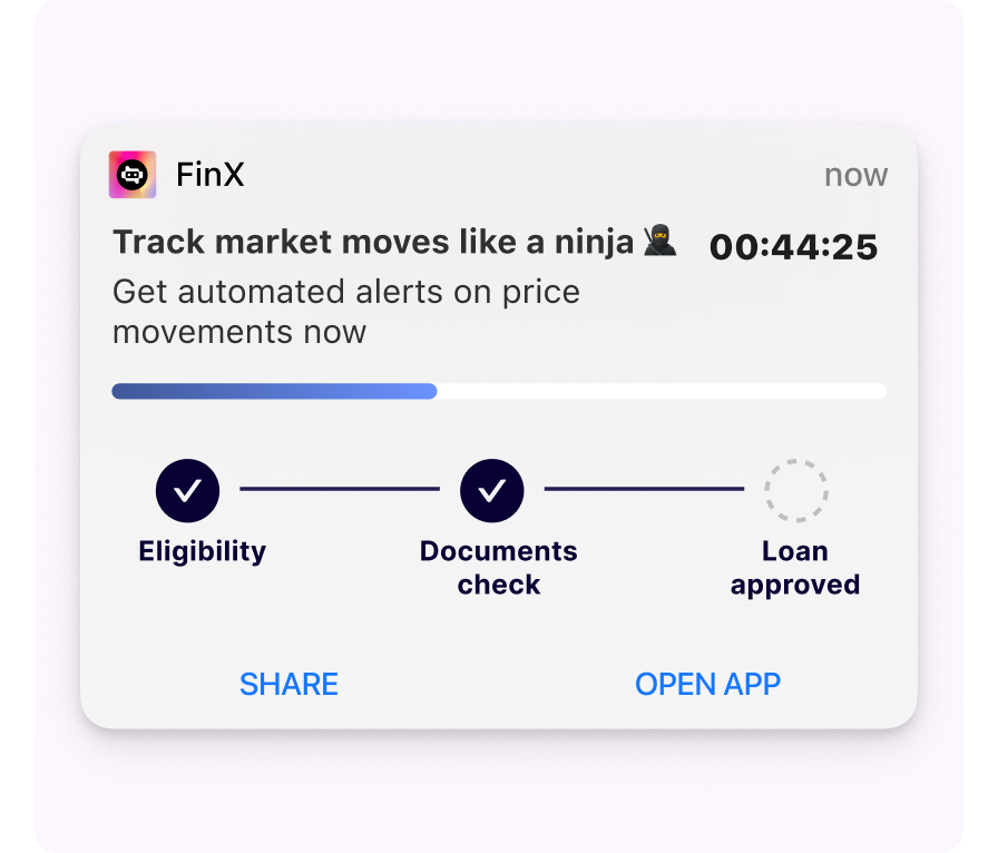Card with Label Push Notification Template