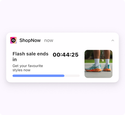 Timer with Horizontal Image Push Notification Template