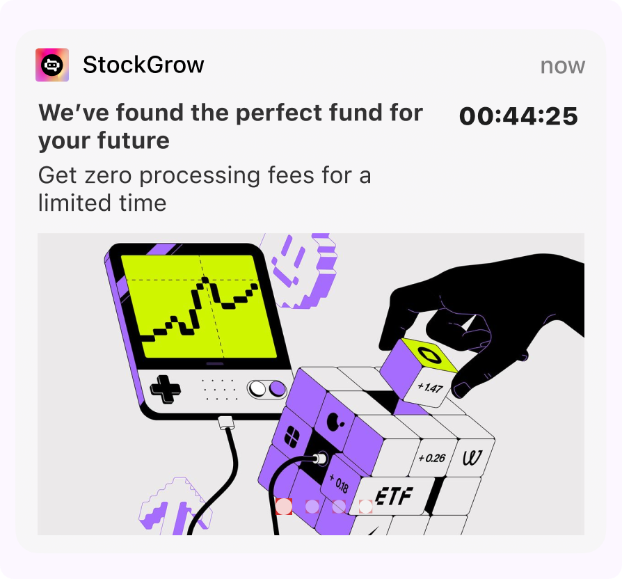 Timer with Autoscroll Carousel Push Notification Template
